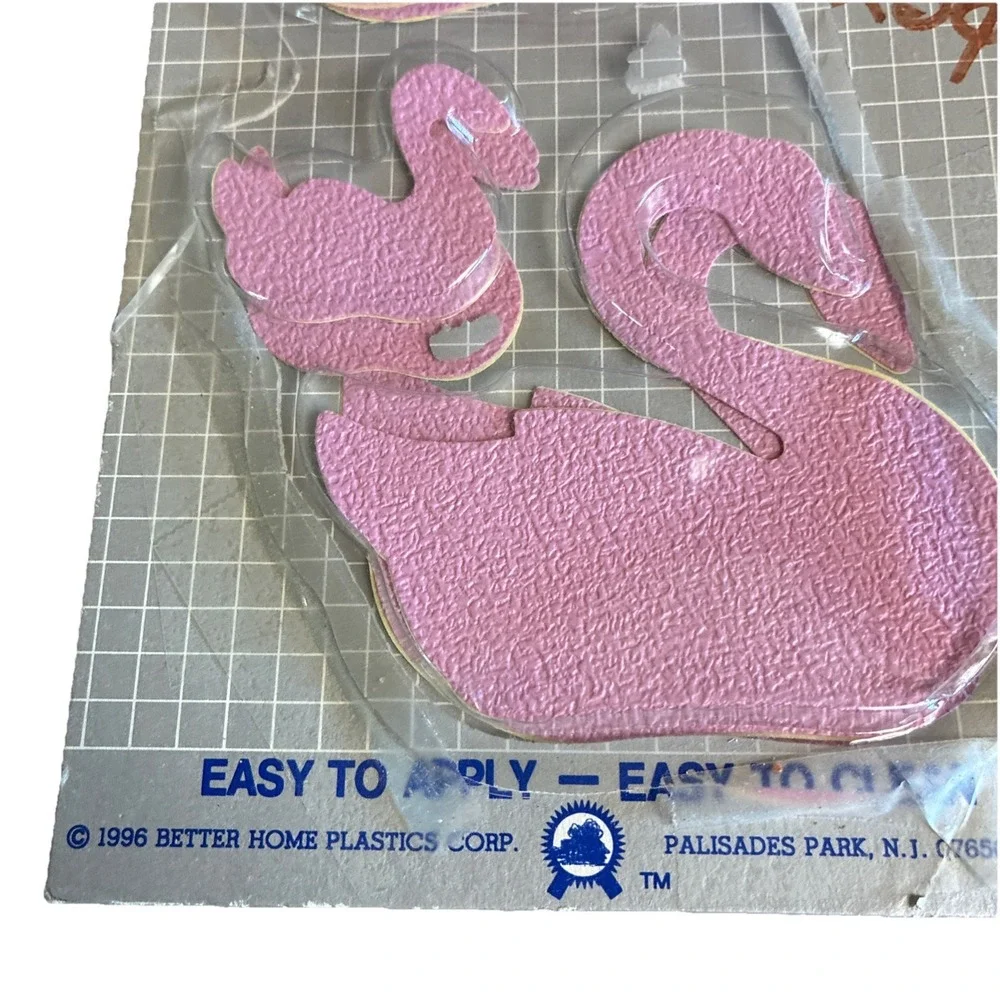 Vintage Bathtub Appliques Swan Pink 11 Pc Better Home 1996 NEW  *Open Box